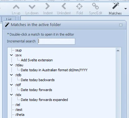 Matches button