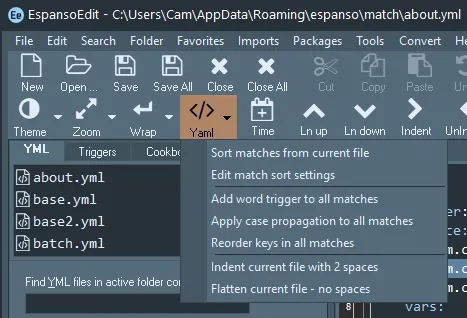 YAML button